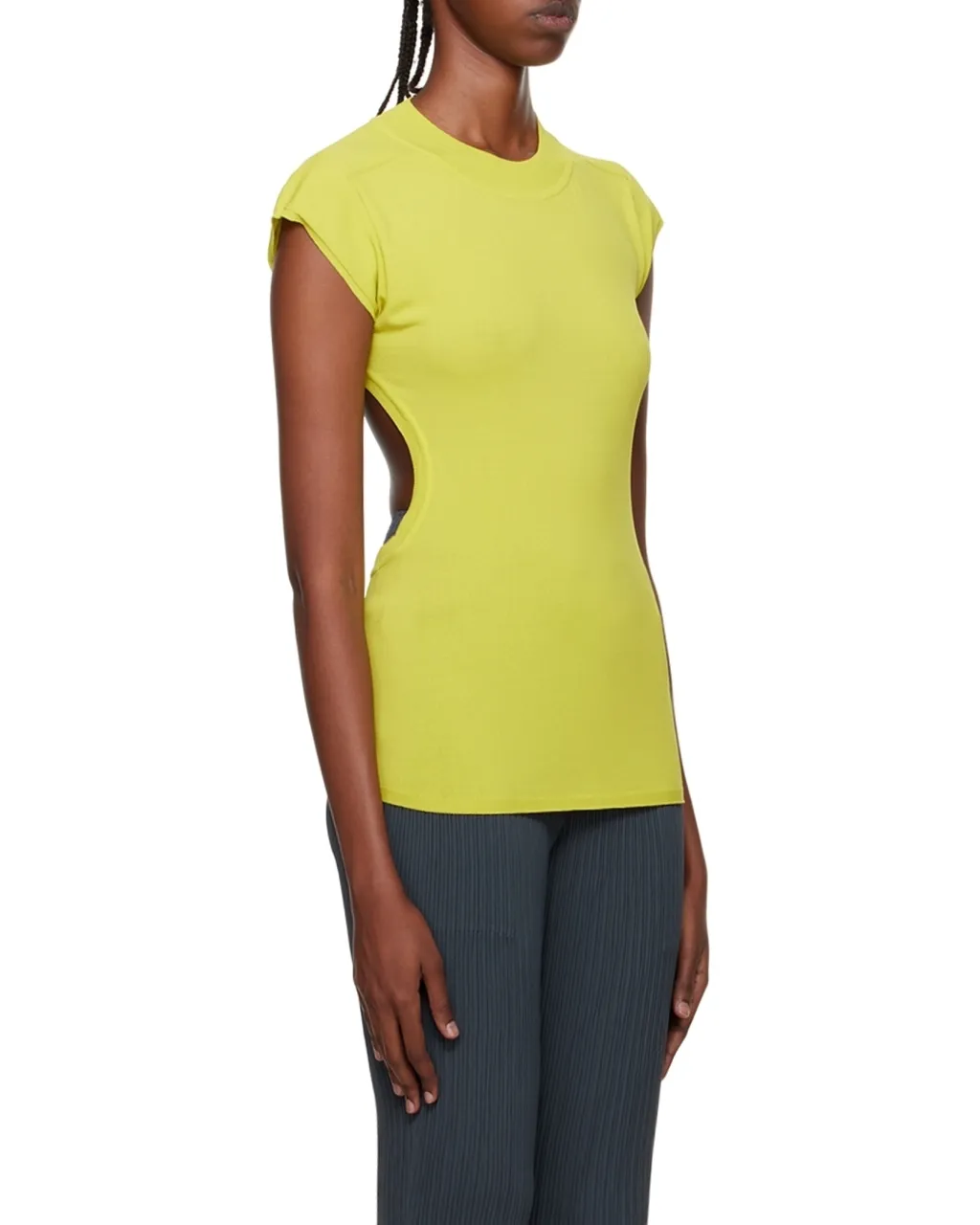 Hollowed-Out Plain Short-Sleeved T-Shirt