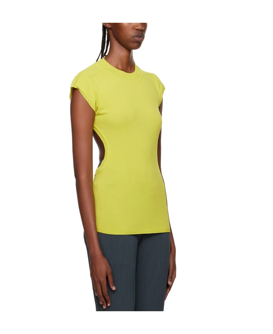 Hollowed-Out Plain Short-Sleeved T-Shirt