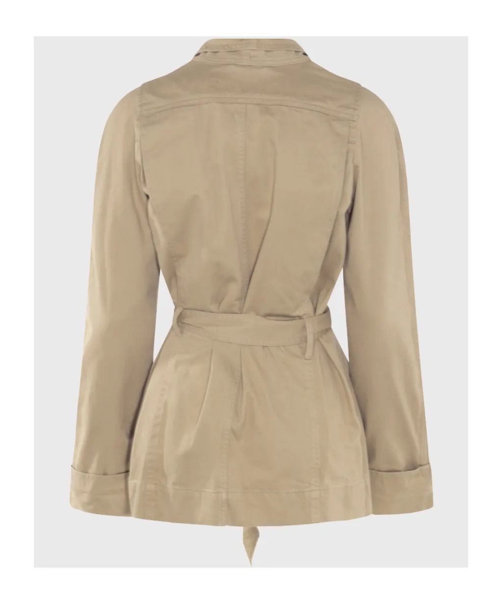 Long-Sleeved Belted Jacket
