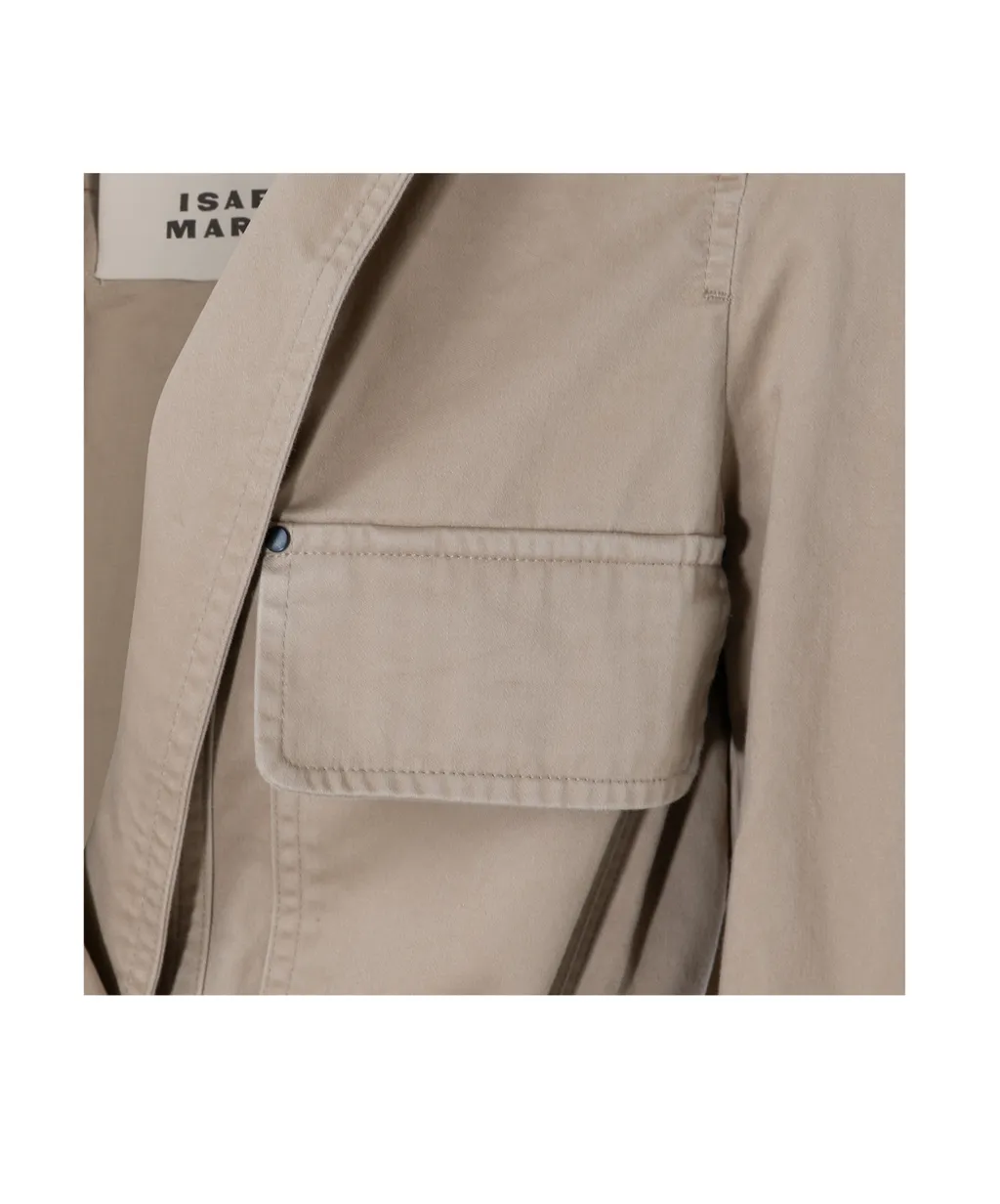 Long-Sleeved Belted Jacket