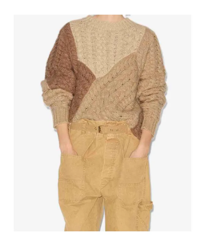 Patchwork Cable-Knit Jumper