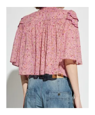 Carmen Ruffled Paisley-Print Top