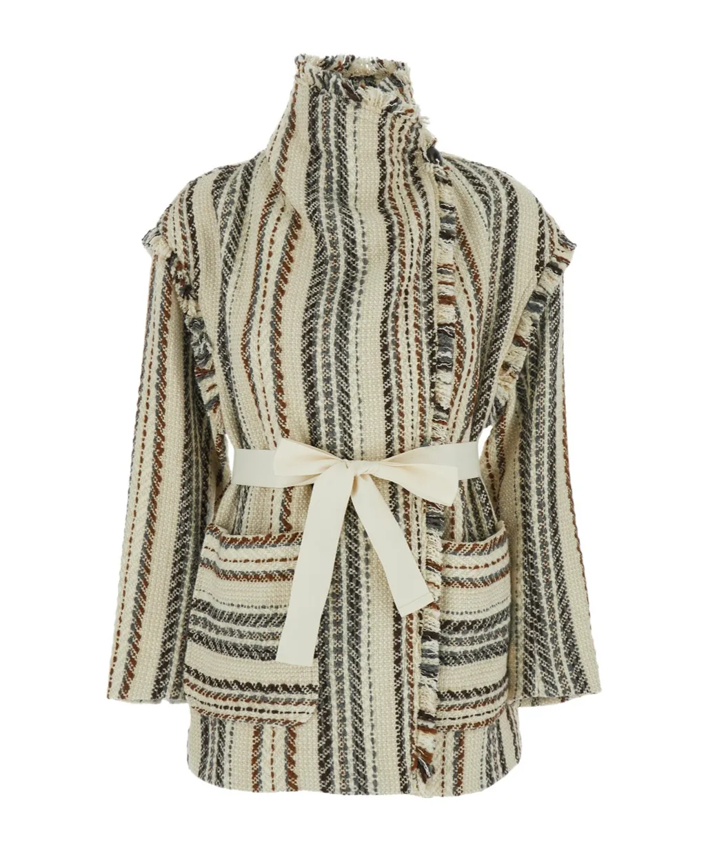 Illisa Striped Fringed Jacket