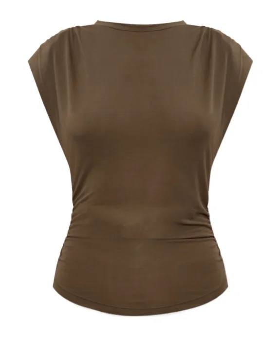 Gathered-Shoulder T-Shirt