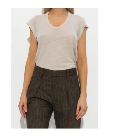 V-Neck Short-Sleeve Linen T-Shirt