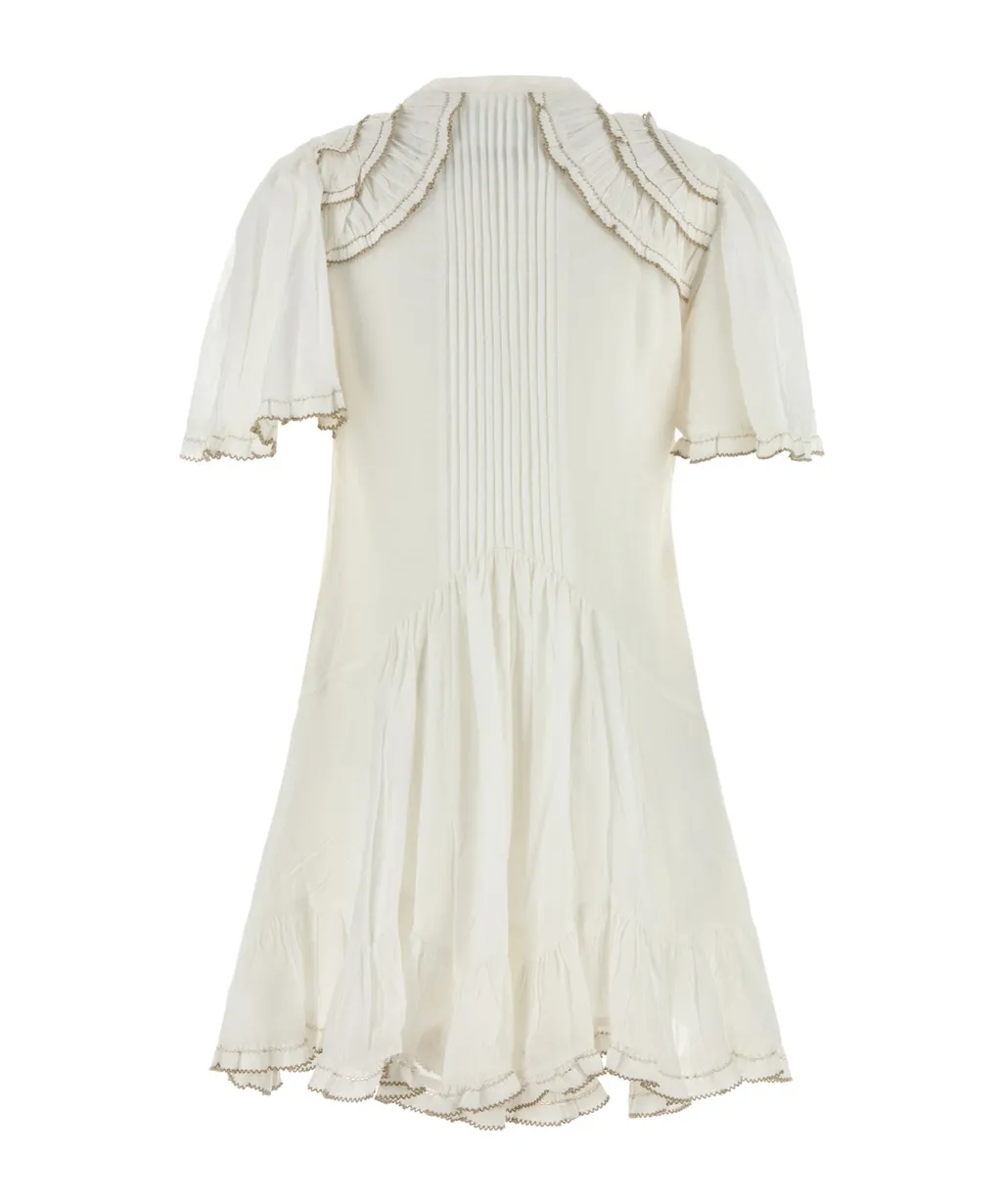 Ruffled-Detail Mini Dress