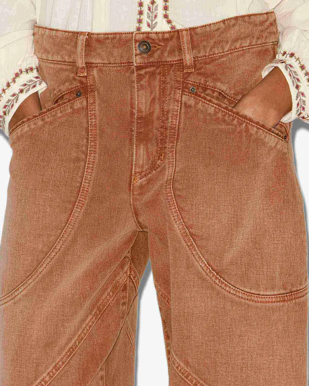Stitched Detailed Denim Jeans