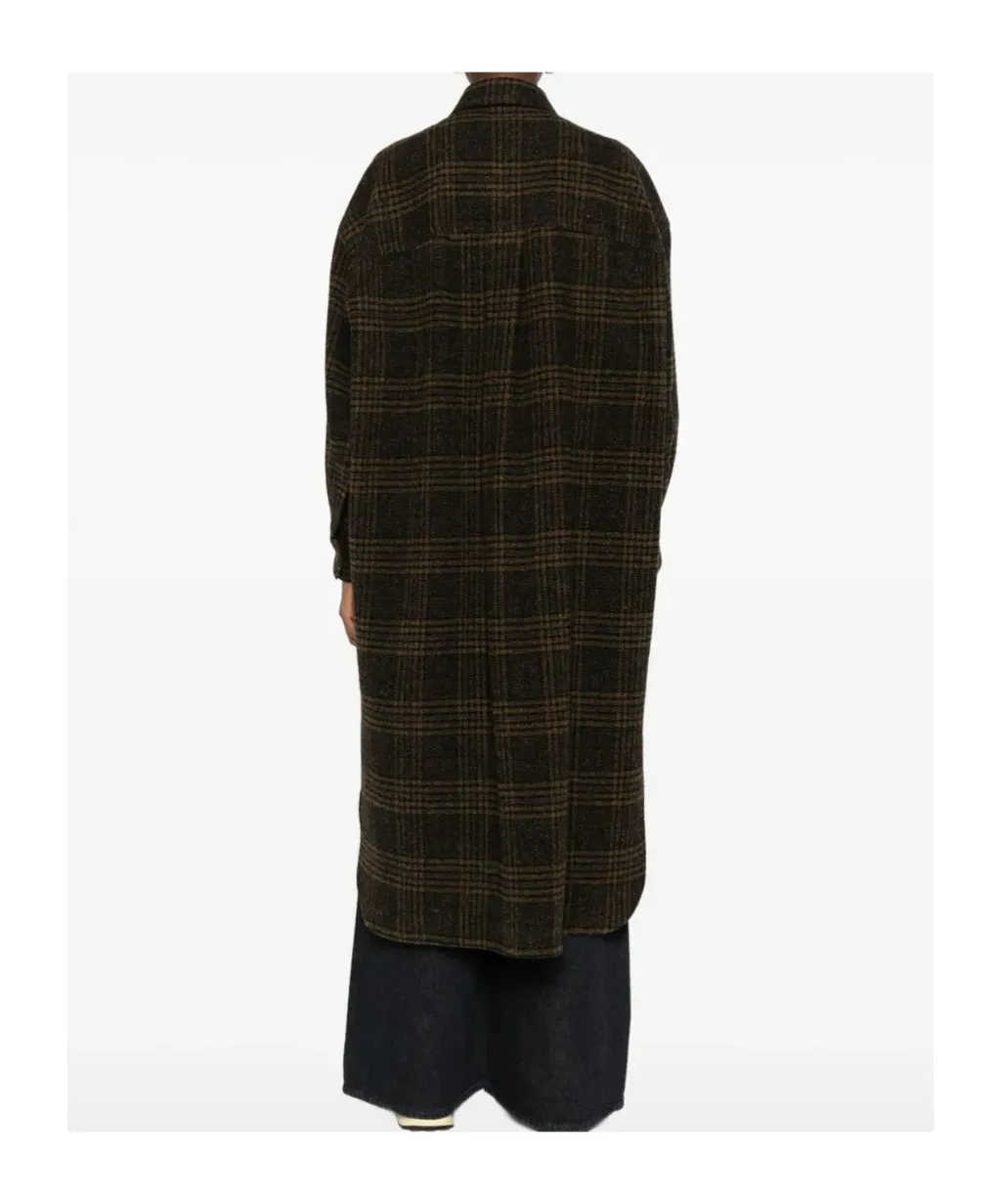 Checked Single-Breasted Coat
