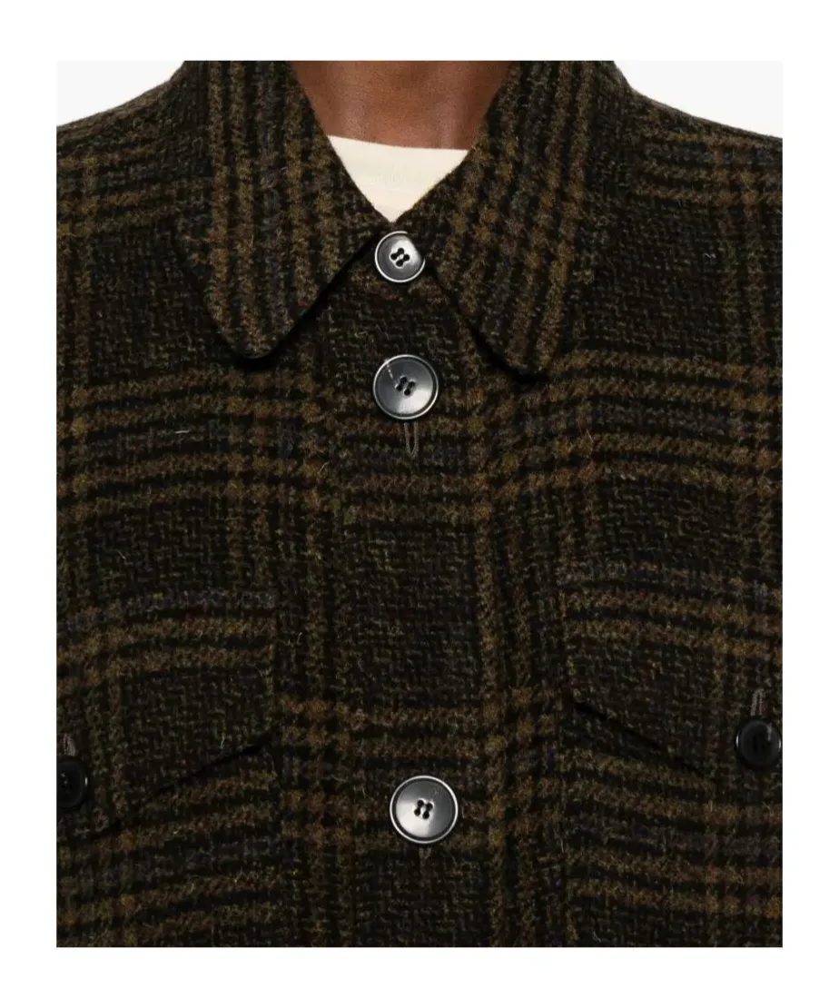 Checked Single-Breasted Coat