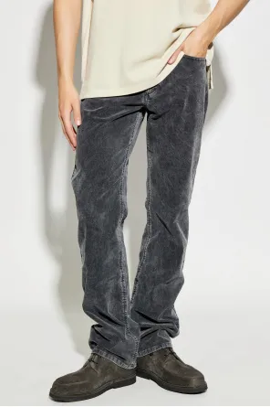 Corduroy Washed-Effect Straight-Leg Jeans