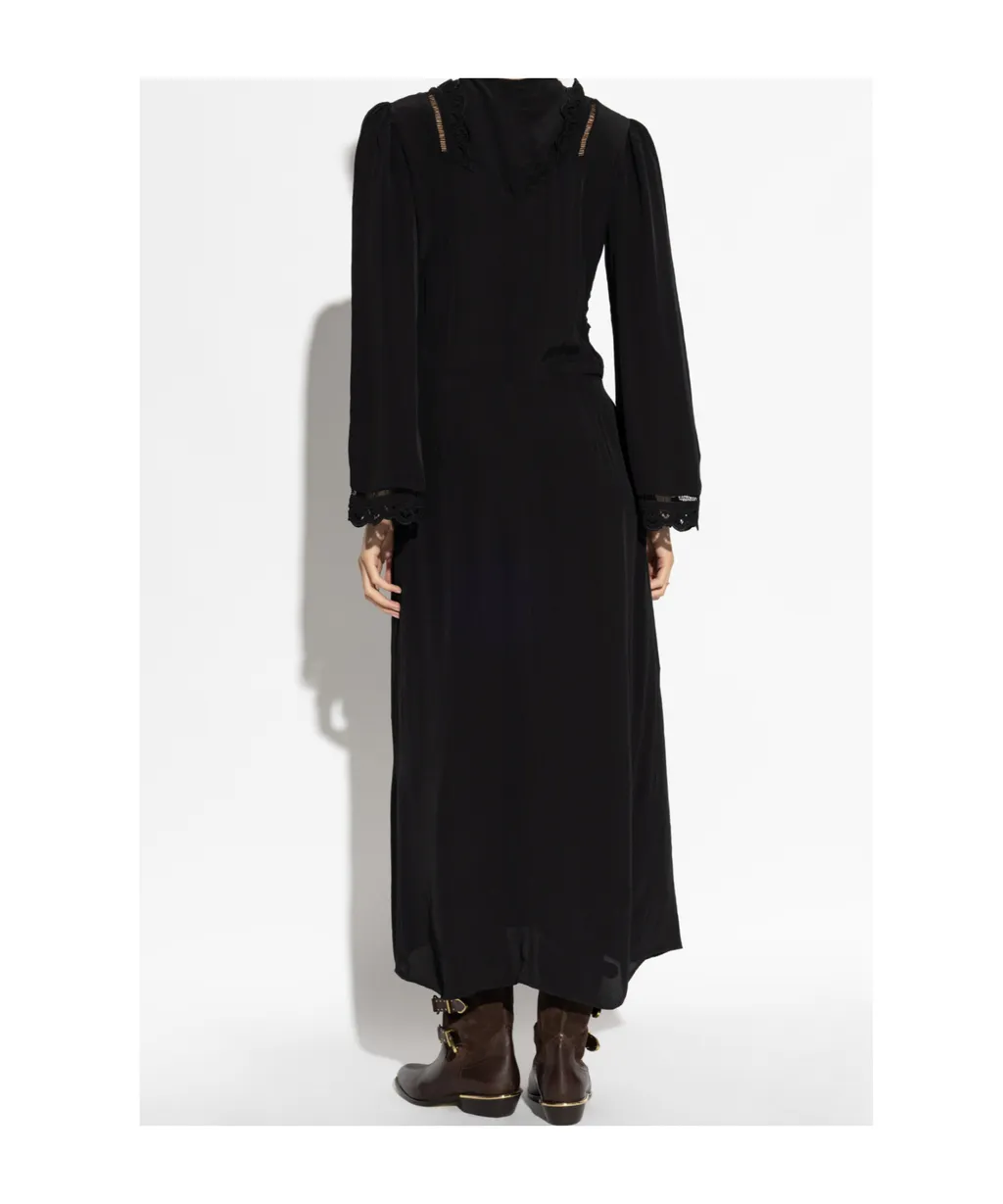 Lace-Trimmed Button-Front Dress