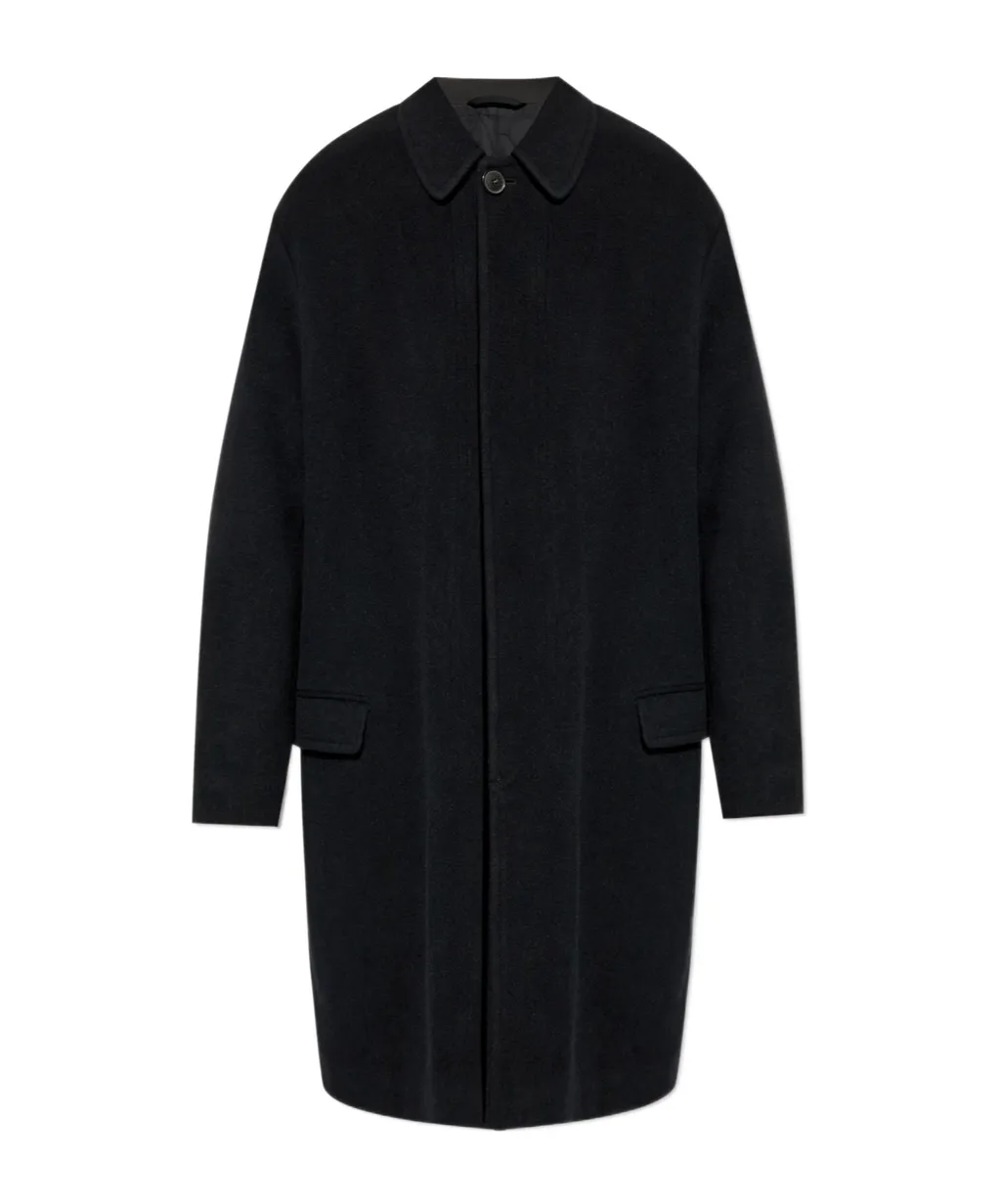Collared Button-Fastening Coat