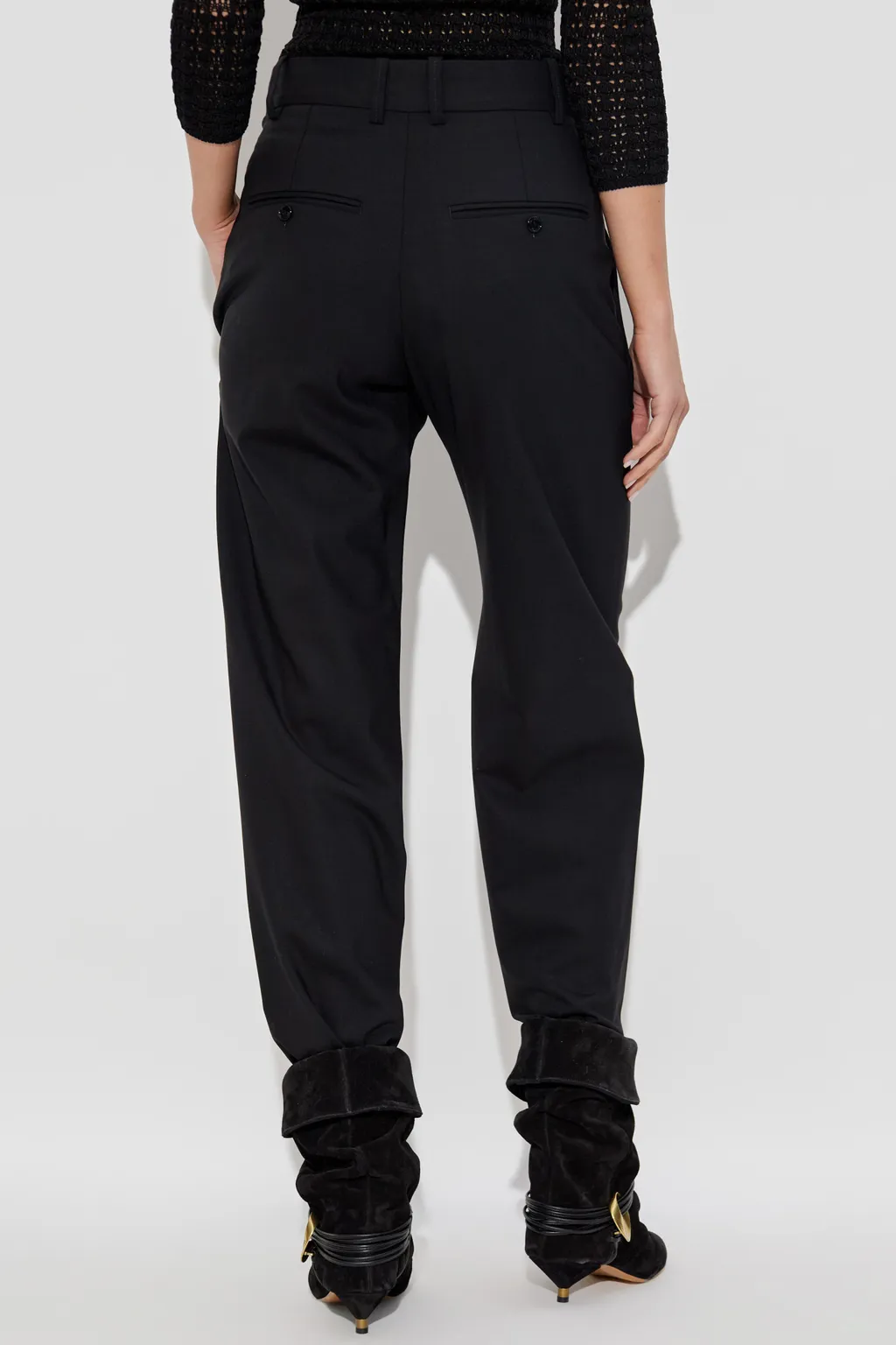 Straight Leg Pleated Trousers