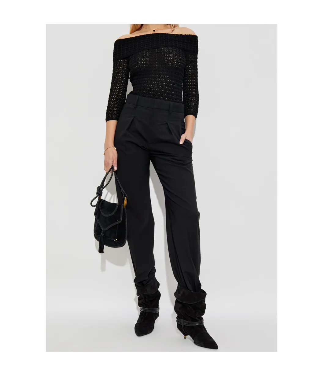 Straight Leg Pleated Trousers