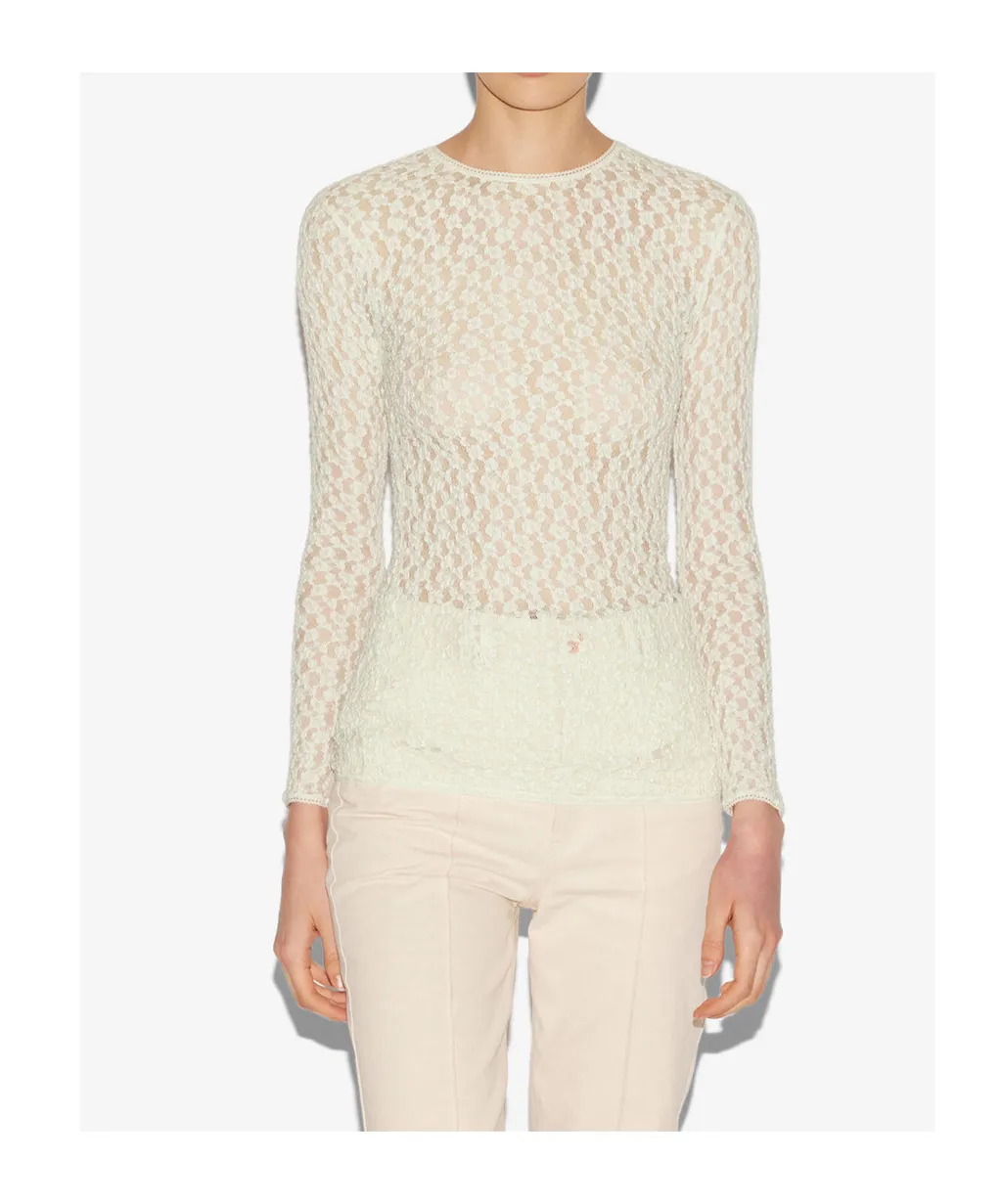 Gaelle Long-Sleeved Lace Top
