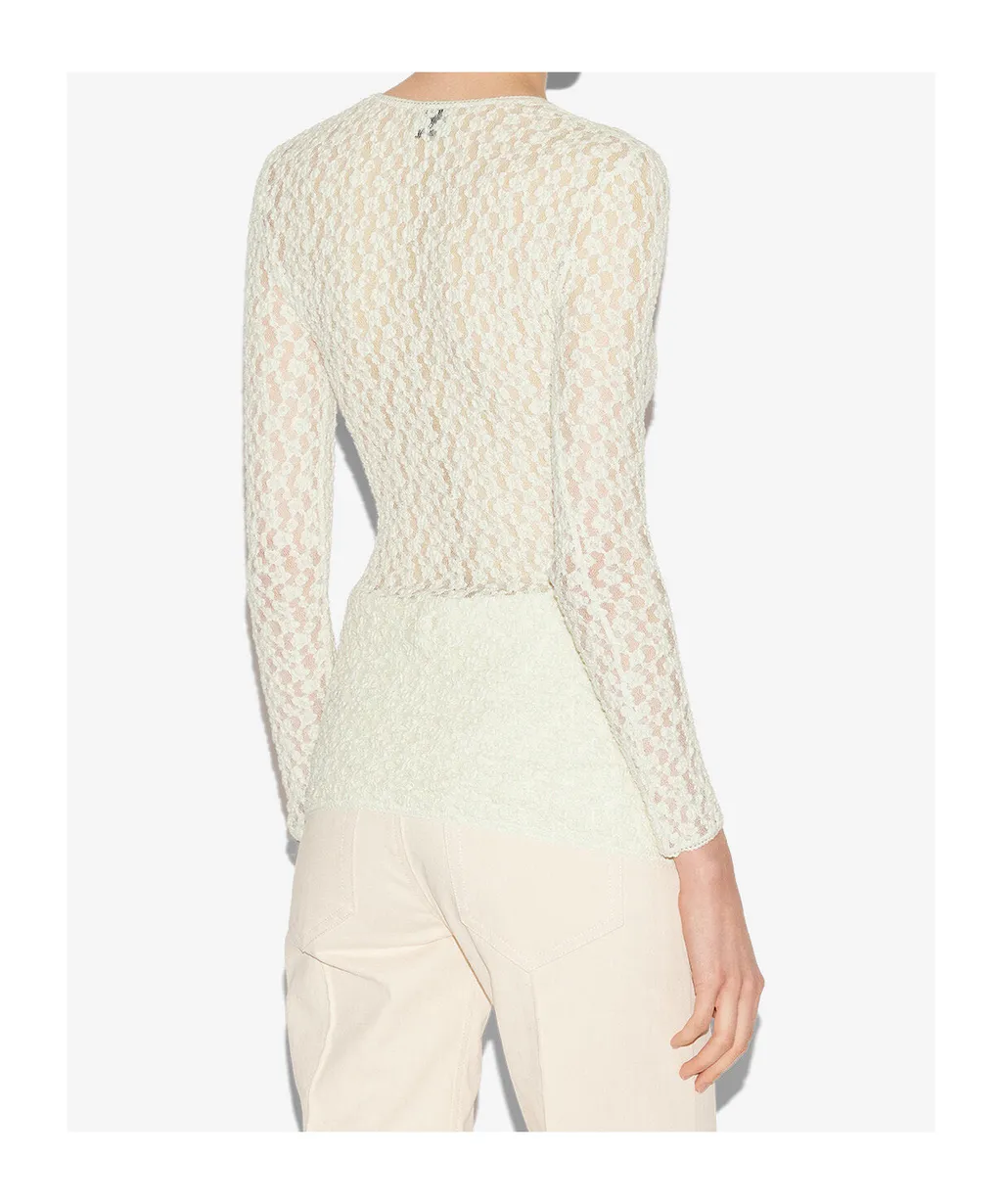 Gaelle Long-Sleeved Lace Top
