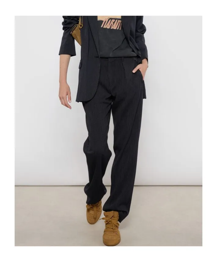 High Waist Pinstriped Trousers