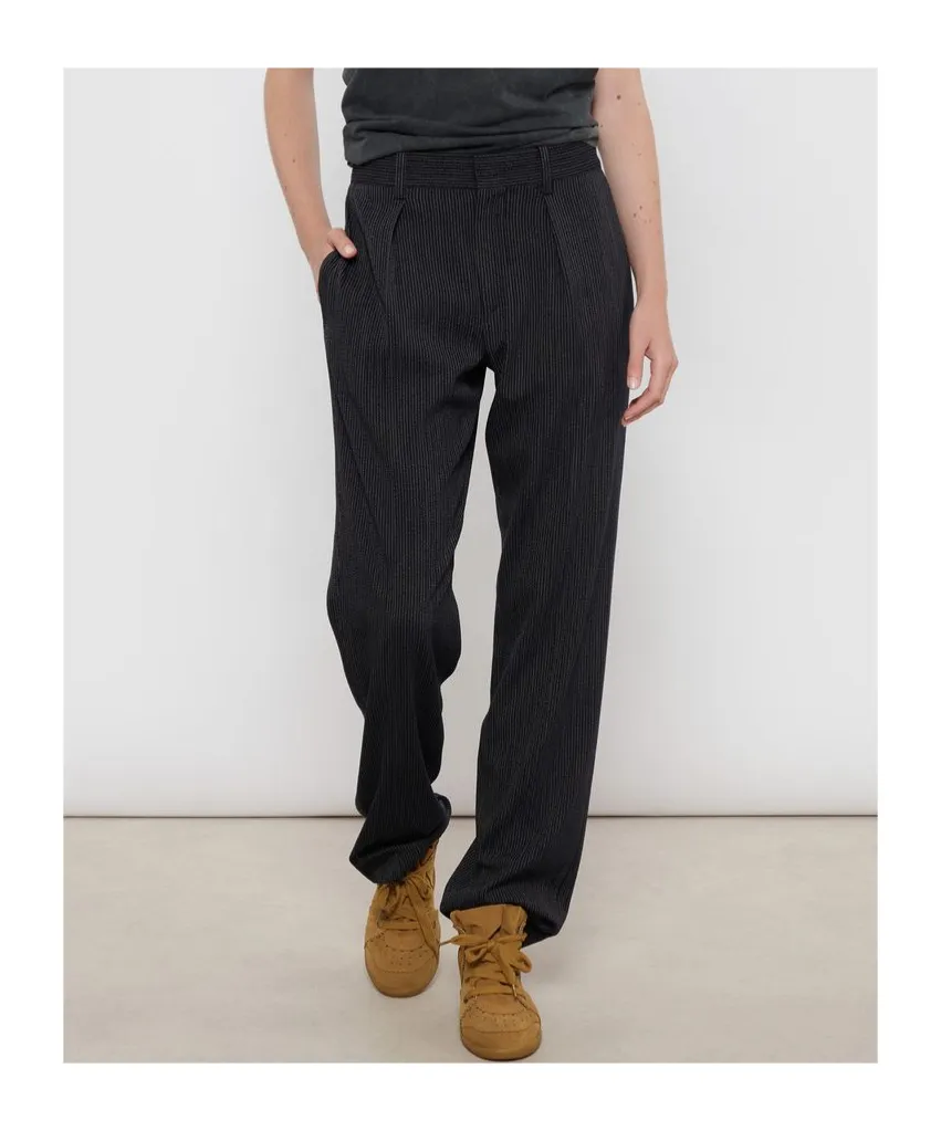 High Waist Pinstriped Trousers