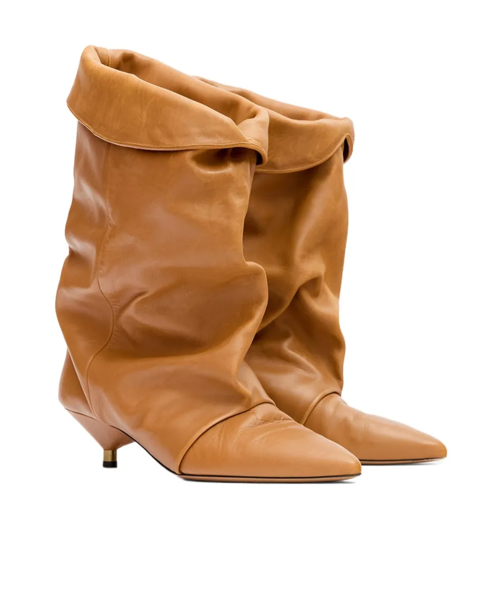 Pointed-Toe Draped Boots