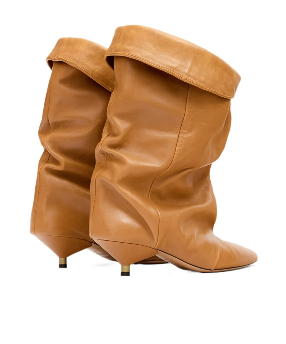 Pointed-Toe Draped Boots