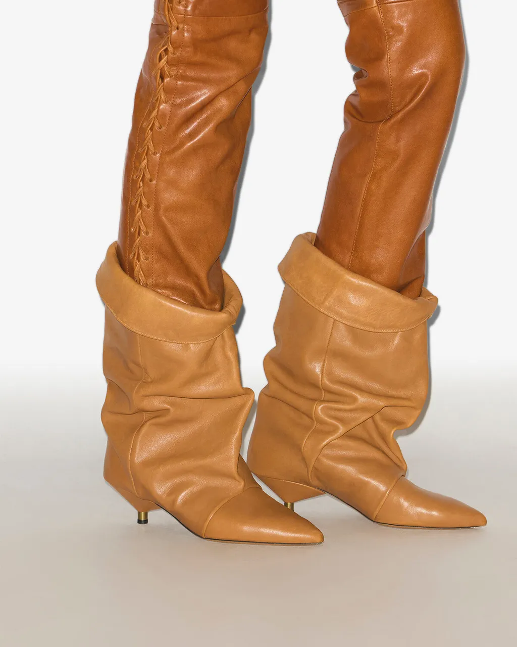Pointed-Toe Draped Boots