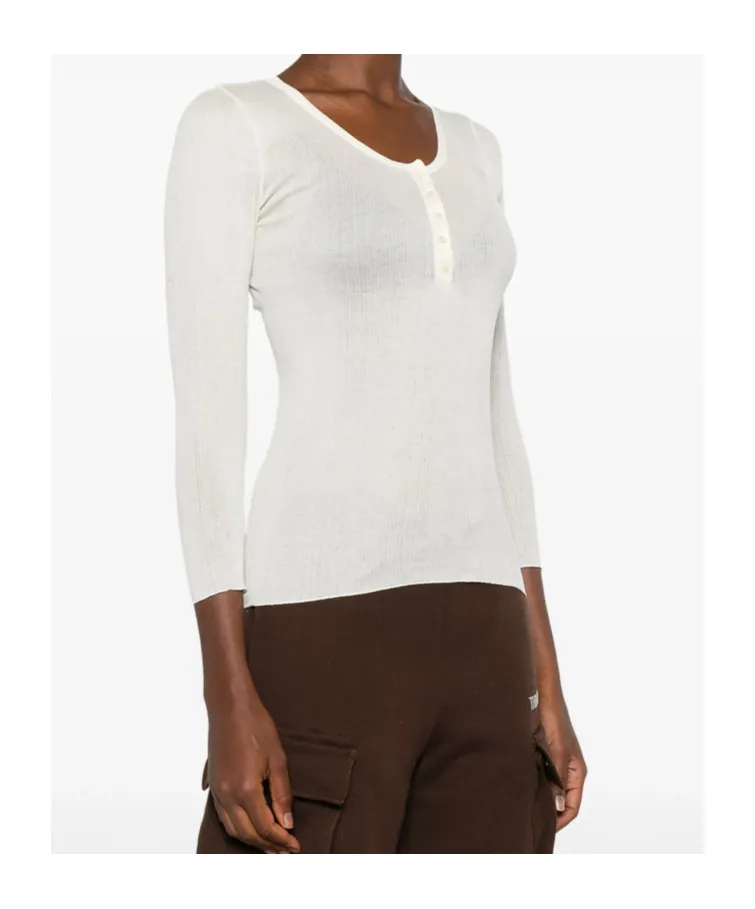 Lamylic Long-Sleeved Ribbed Top