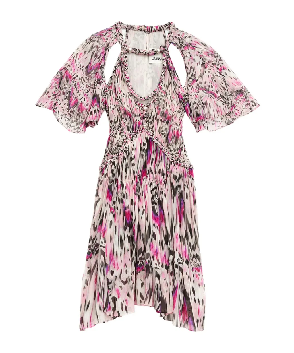 Randalia Short Dress In Gathered Silk