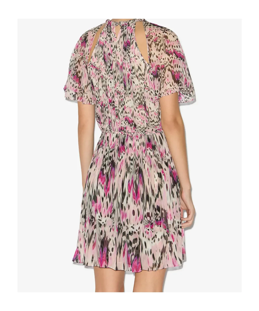 Randalia Short Dress In Gathered Silk