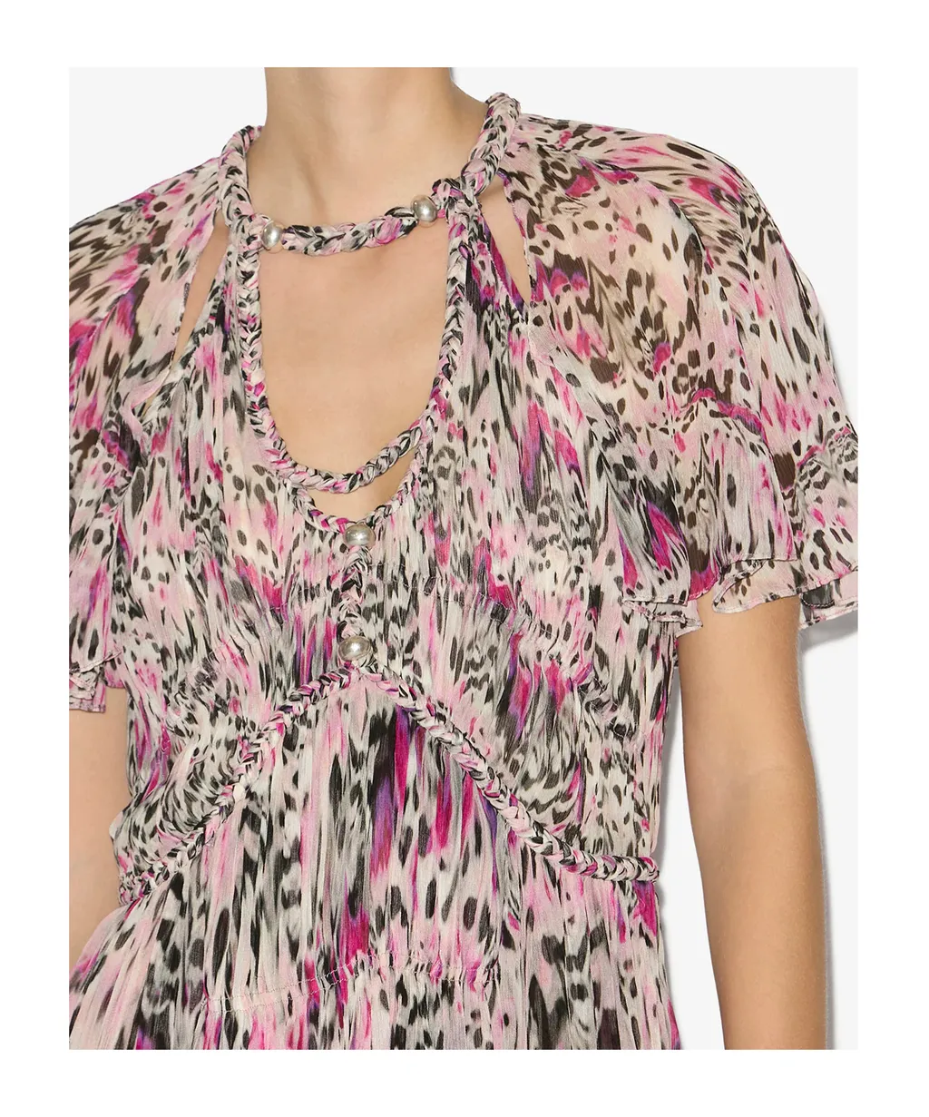 Randalia Short Dress In Gathered Silk