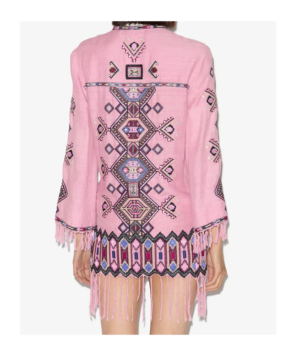 Zayana Embroidered Matka Silk Mini Dress