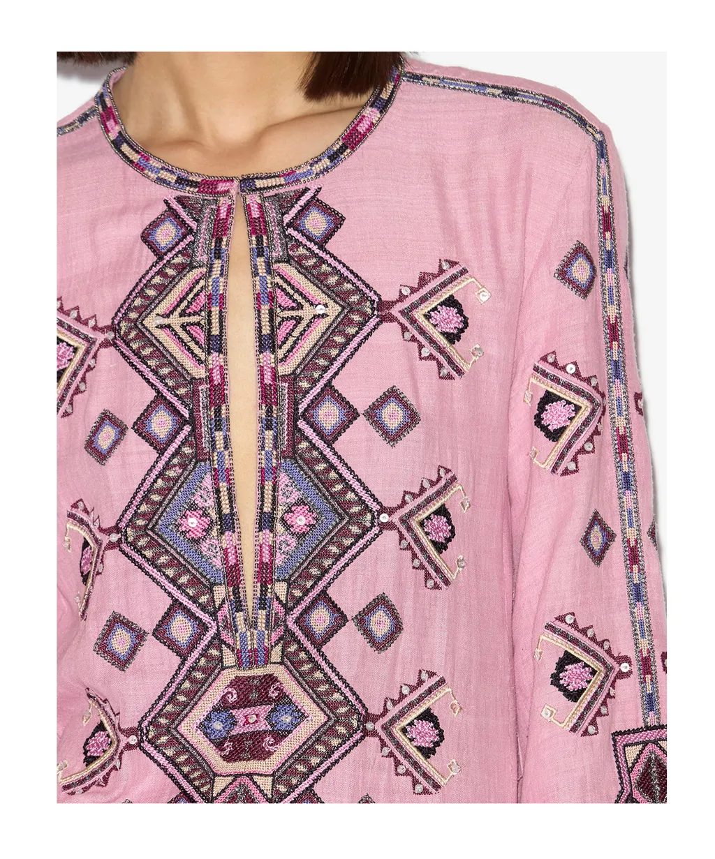 Zayana Embroidered Matka Silk Mini Dress