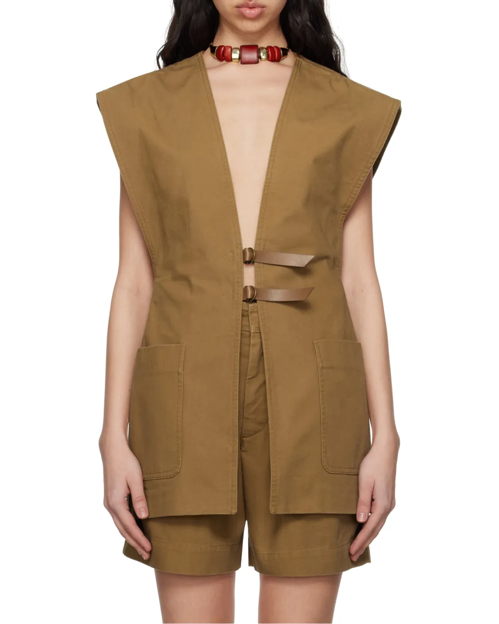 Wide Shoulder Sleeveless Vest