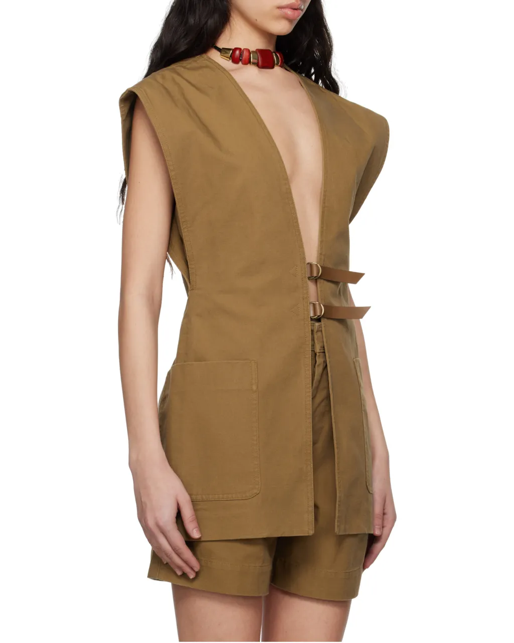 Wide Shoulder Sleeveless Vest