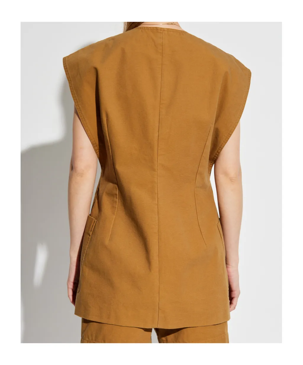 Wide Shoulder Sleeveless Vest