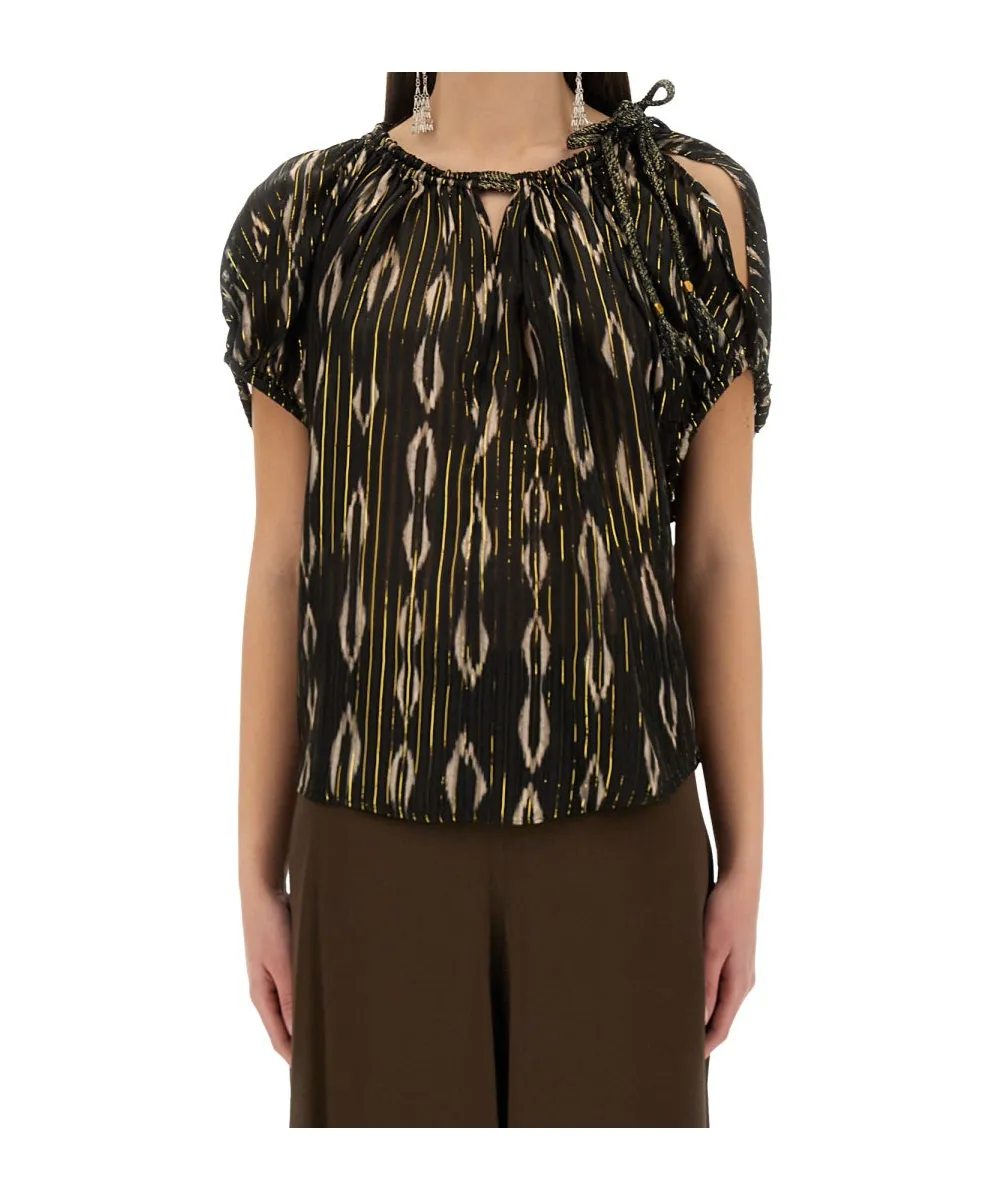 Short-Sleeved Striped Top