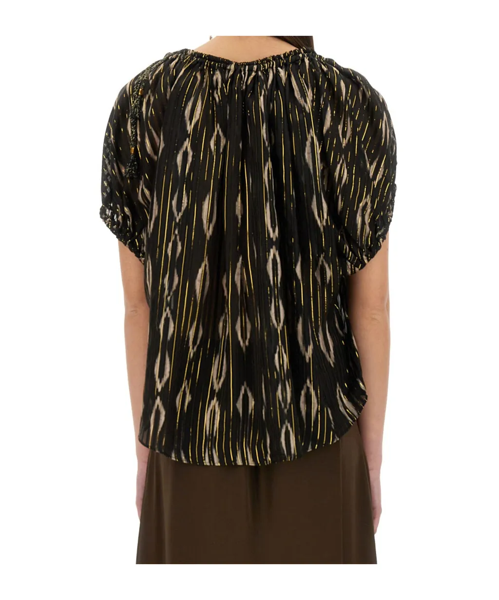 Short-Sleeved Striped Top