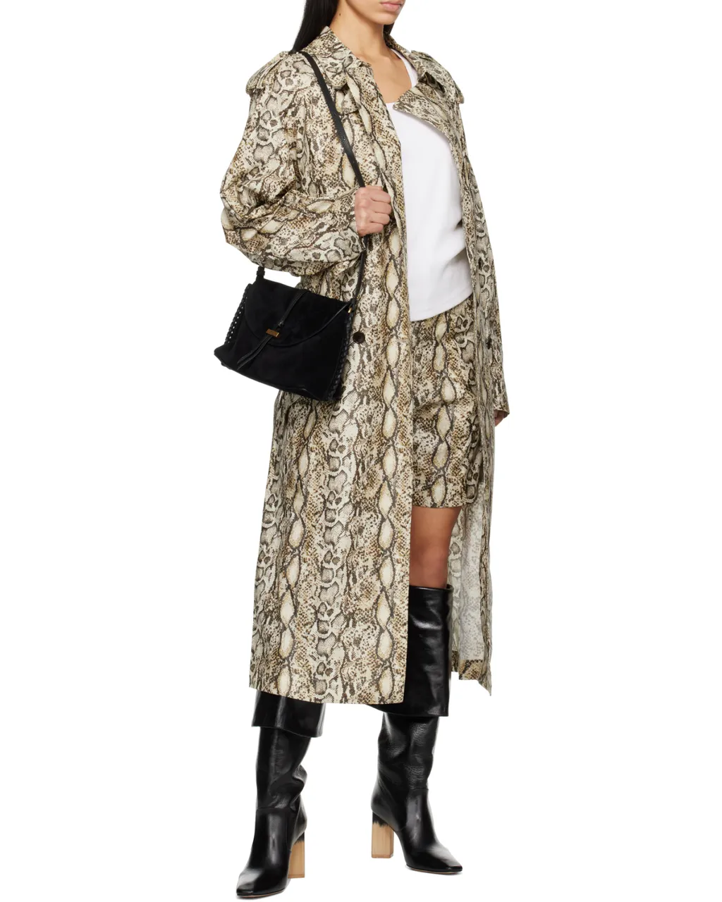 Double-Breasted Belted Trench Coat