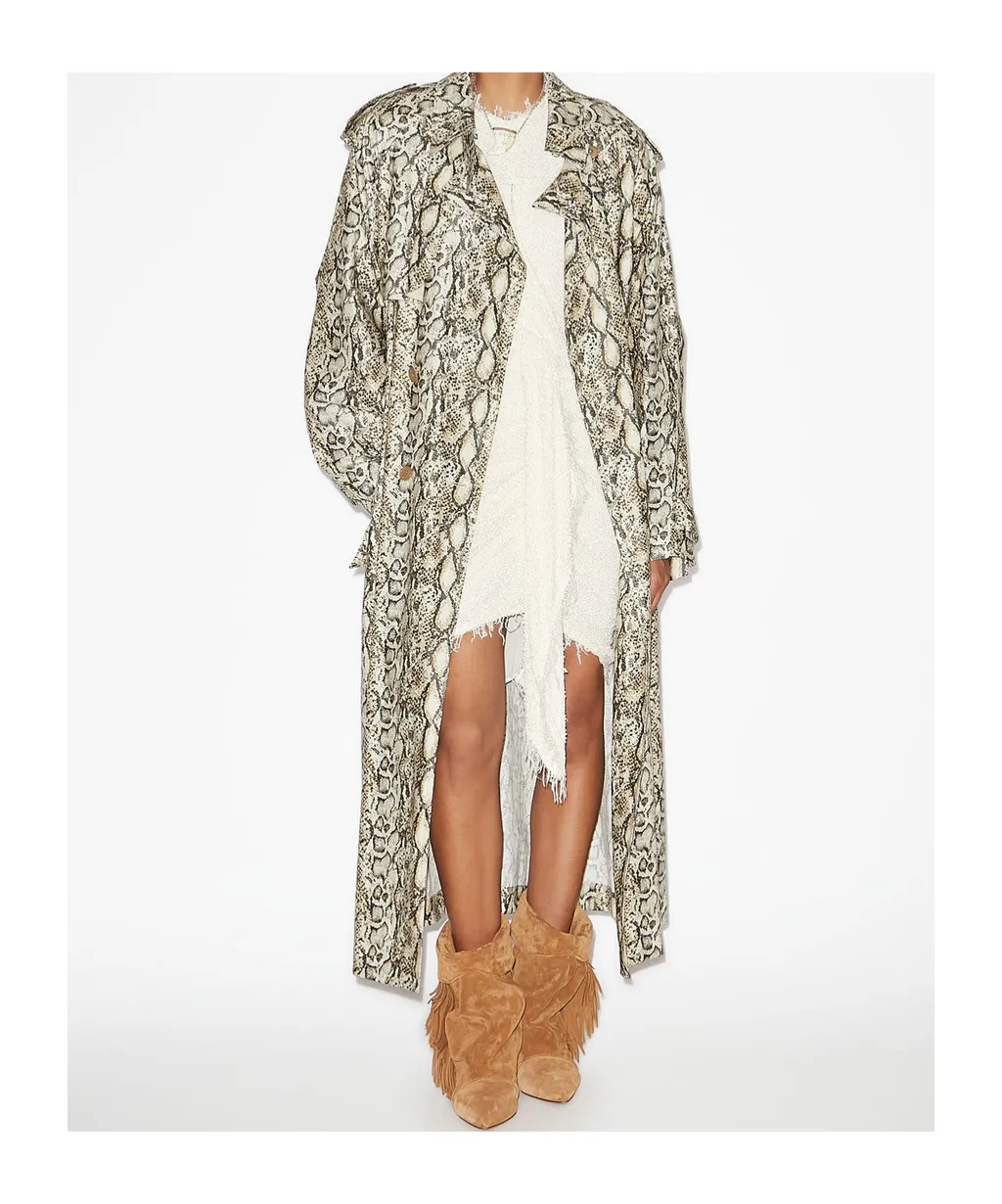 Double-Breasted Belted Trench Coat