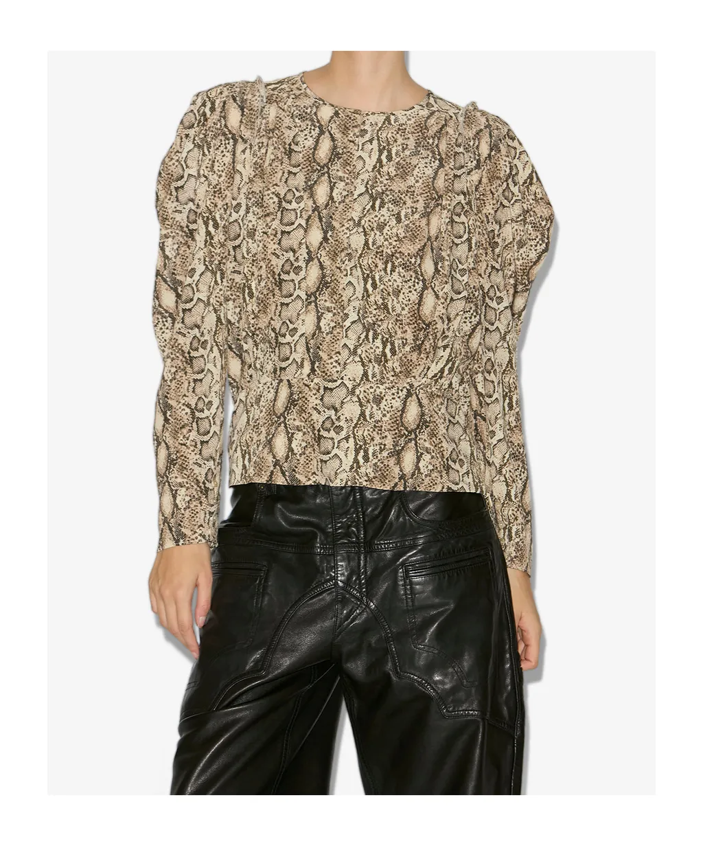 Zarga Pleated Printed Blouse