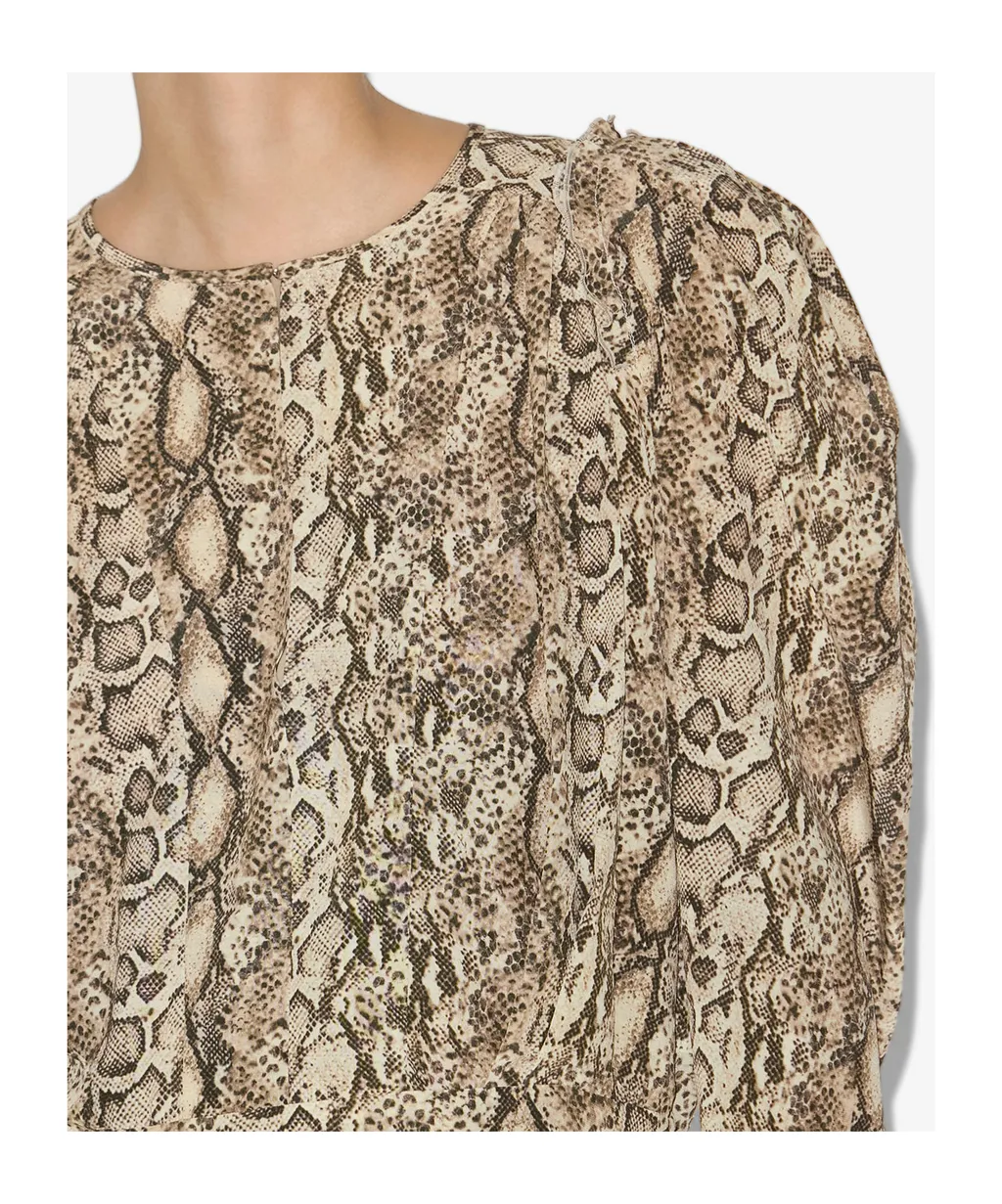 Zarga Pleated Printed Blouse