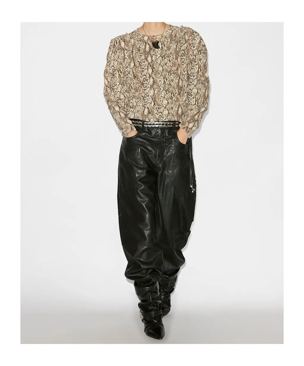 Zarga Pleated Printed Blouse