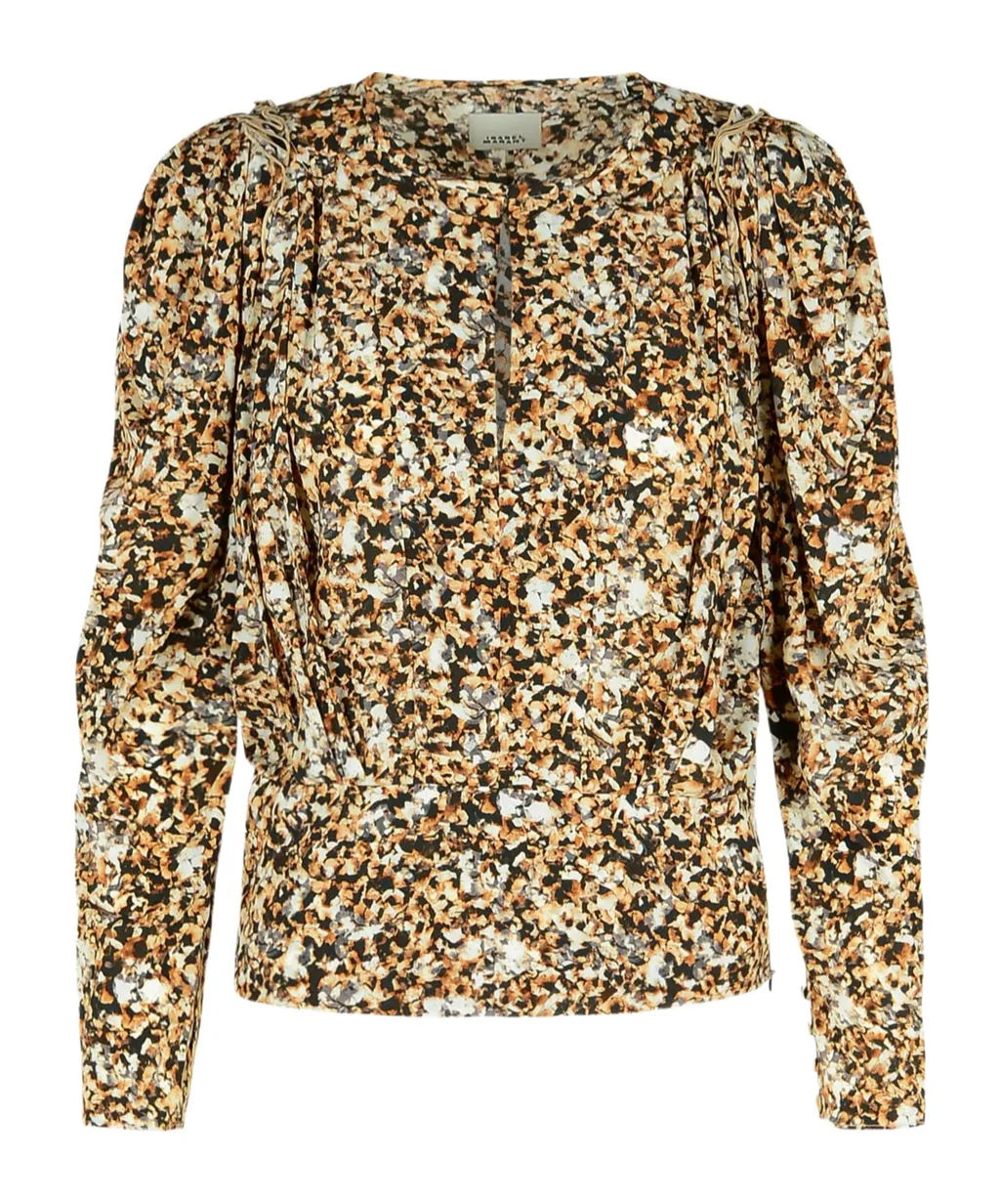 Zarga Pleated Printed Blouse