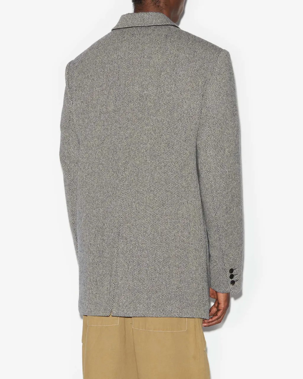 Herringbone Pattern Single-Breasted Blazer