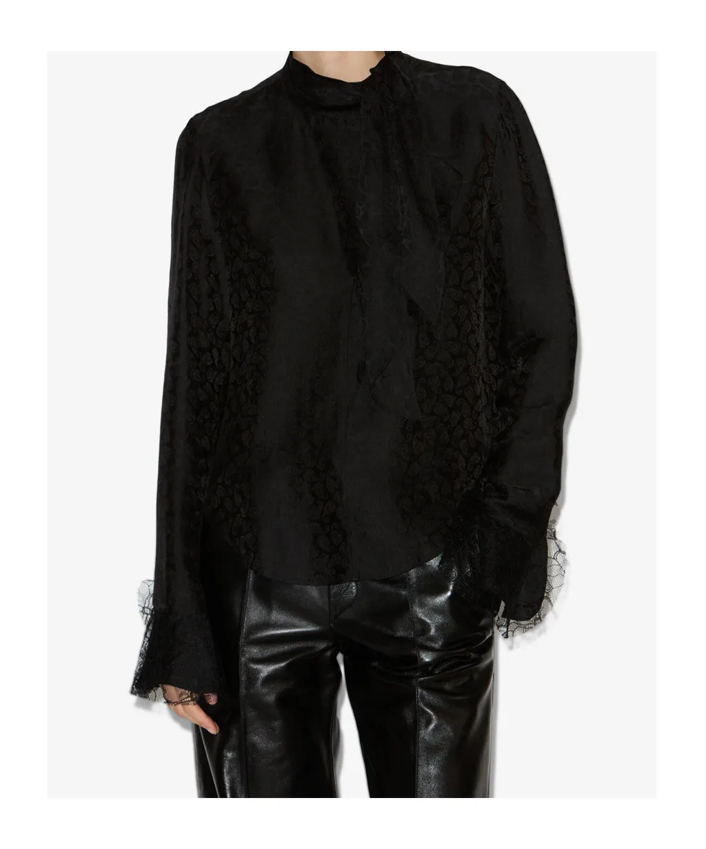 Scarf Detail Long-Sleeve Top