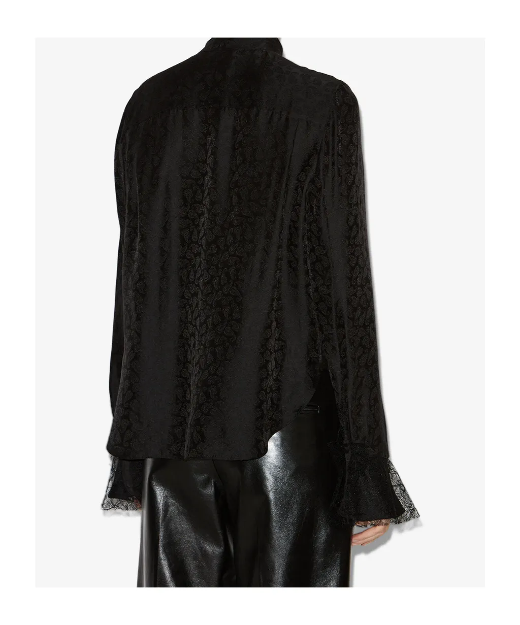 Scarf Detail Long-Sleeve Top