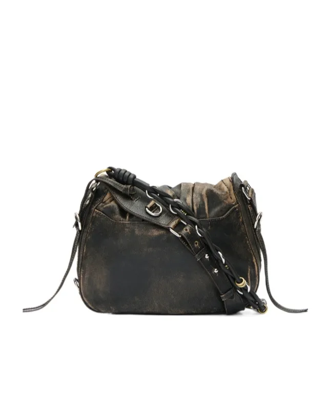 Drawstring Embellished Shoulder Bag