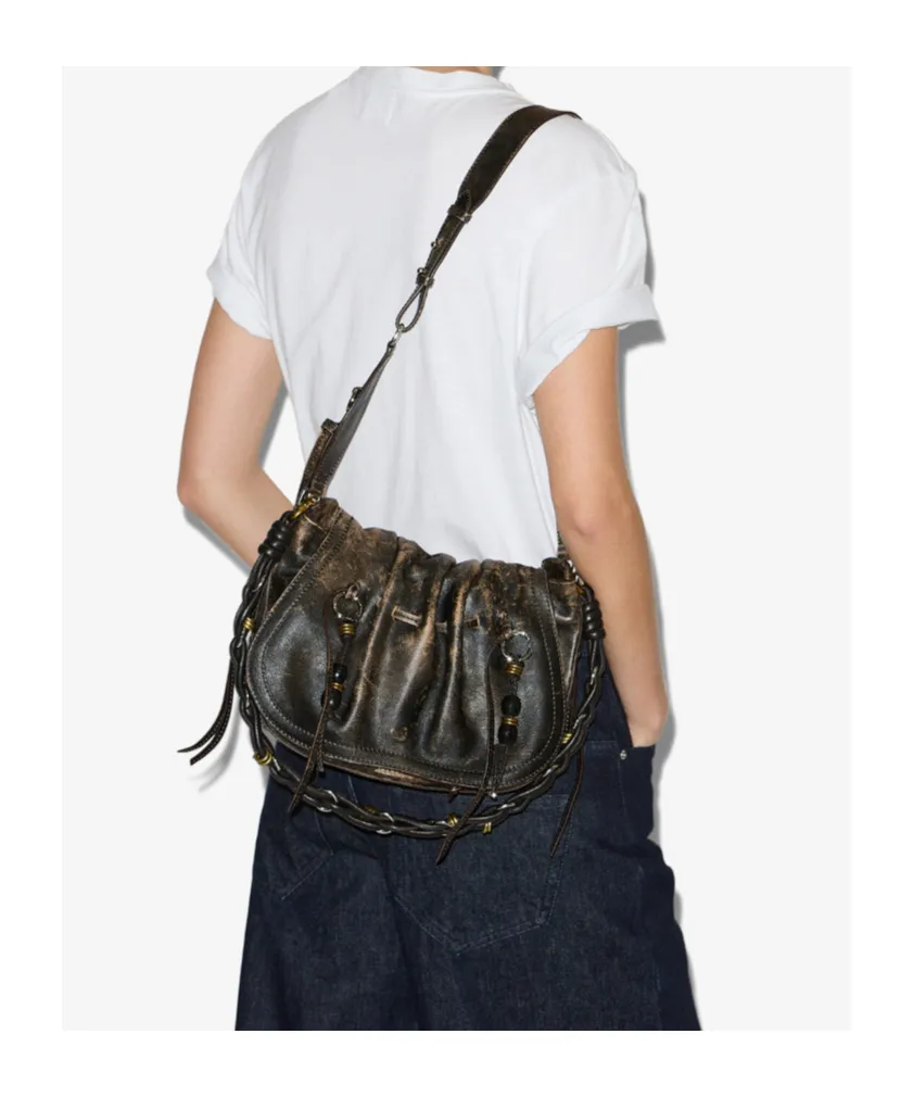 Drawstring Embellished Shoulder Bag