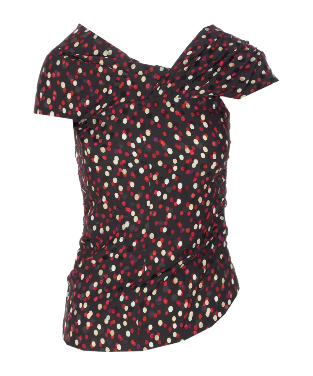 Dot Printed Short Sleeve Top