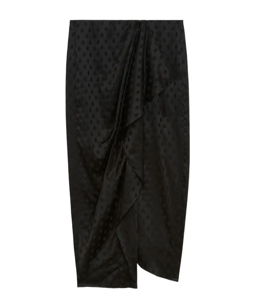 Asymmetrical Hem Draped Skirt