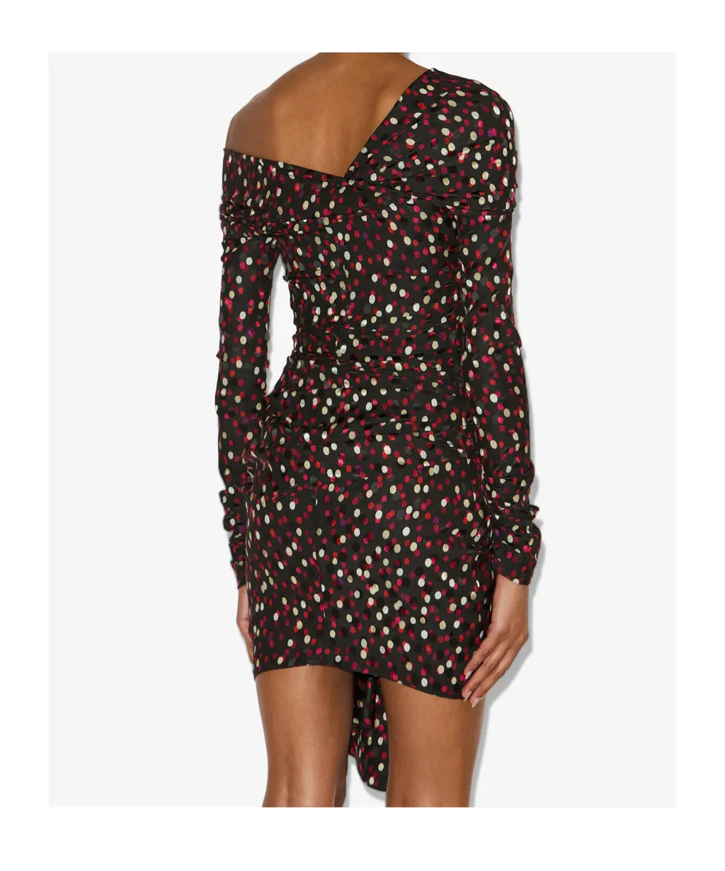Pattern-Printed Long-Sleeved Dress